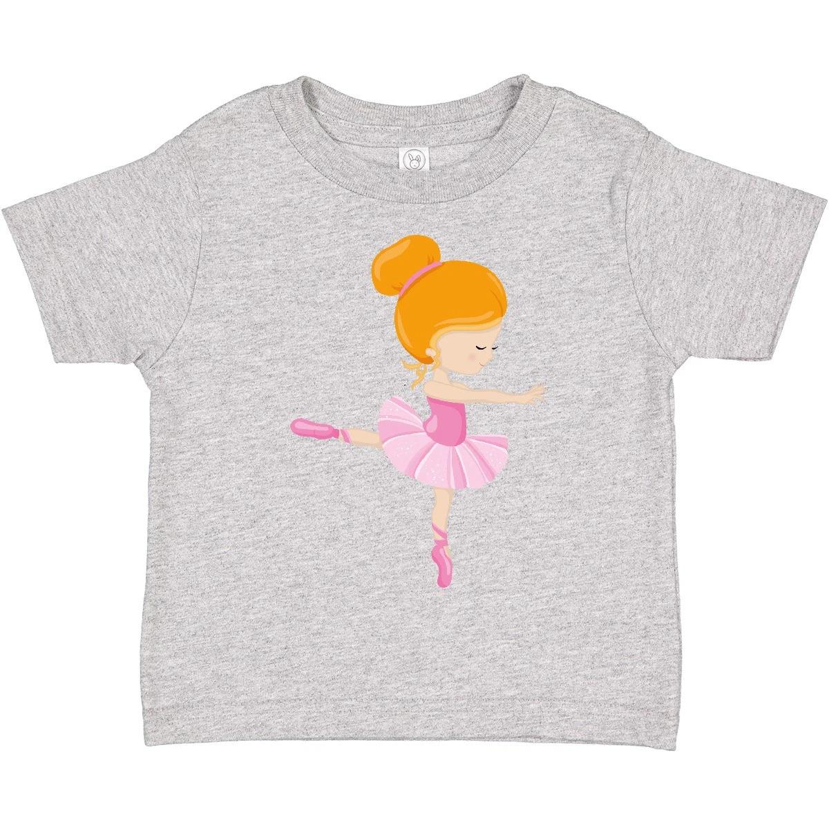 Inktastic Ballerina, Ballet Girl, Ballet Dance, Orange Hair Toddler kids boys T-Shirt Cute 130