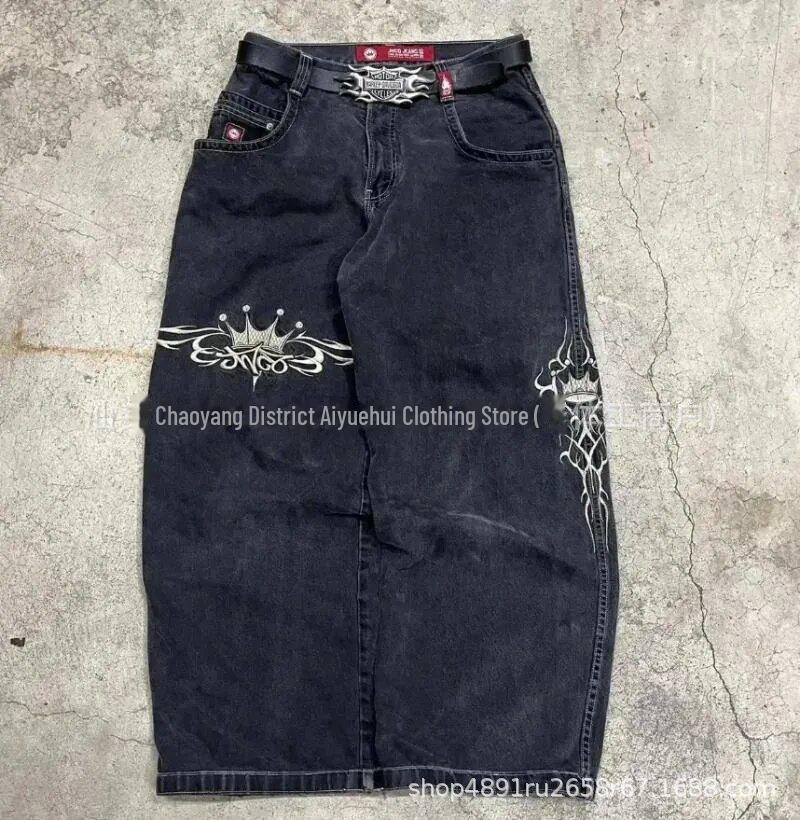 2024 Spring/Autumn Retro Y2K Embroidered American Hip-Hop Men's Jeans