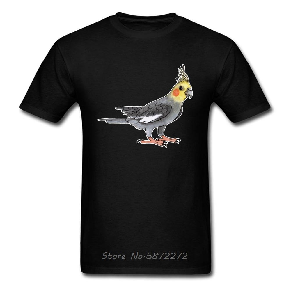 

Simple Male T-Shirt Organic Cotton Student Birds Tshirt Custom Digital Print Tee Shirts For Boys Cockatiel Men T Shirt Clothi... S разноцветный