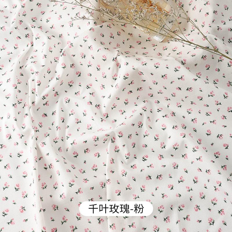0.5m/2m Rural Style Pure Cotton Small Floral Printed Fabric for Sewing Dresses Decorative Cloth Handmade DIY Clothing Fabrics
