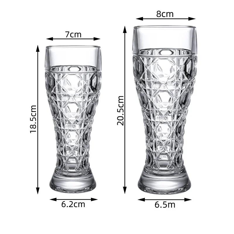 2pcs Sets Beer Glass Unique Design Thickened Craft Beer Glass Party Large Capacity Water Cup Wheat Beer Glass Kitchen Supplies