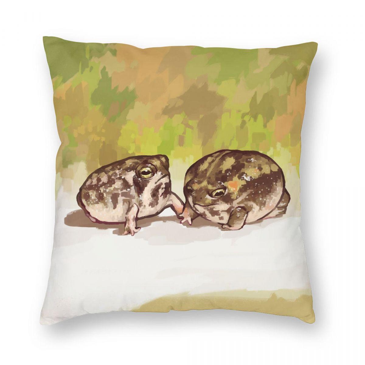 

Desert Rain Frogs Square Pillowcase Polyester Linen Velvet Pattern Zip Decor Throw Pillow Case Sofa Seater Cushion Case 18 12x12Inch