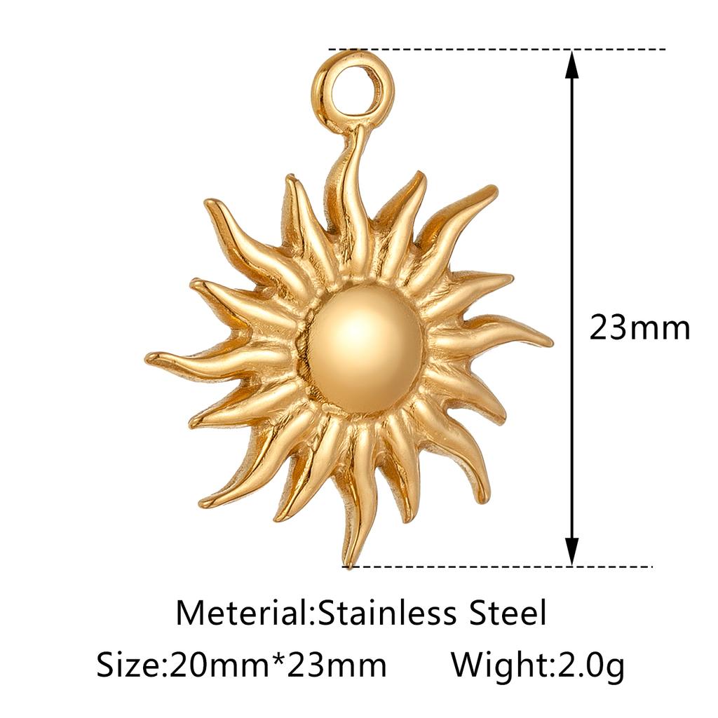 3pcs/Lot Stainless Steel Casting Sunburst Sun Moon Star Charms Pendant For DIY Necklace Bracelet Earrings Jewelry Accessories