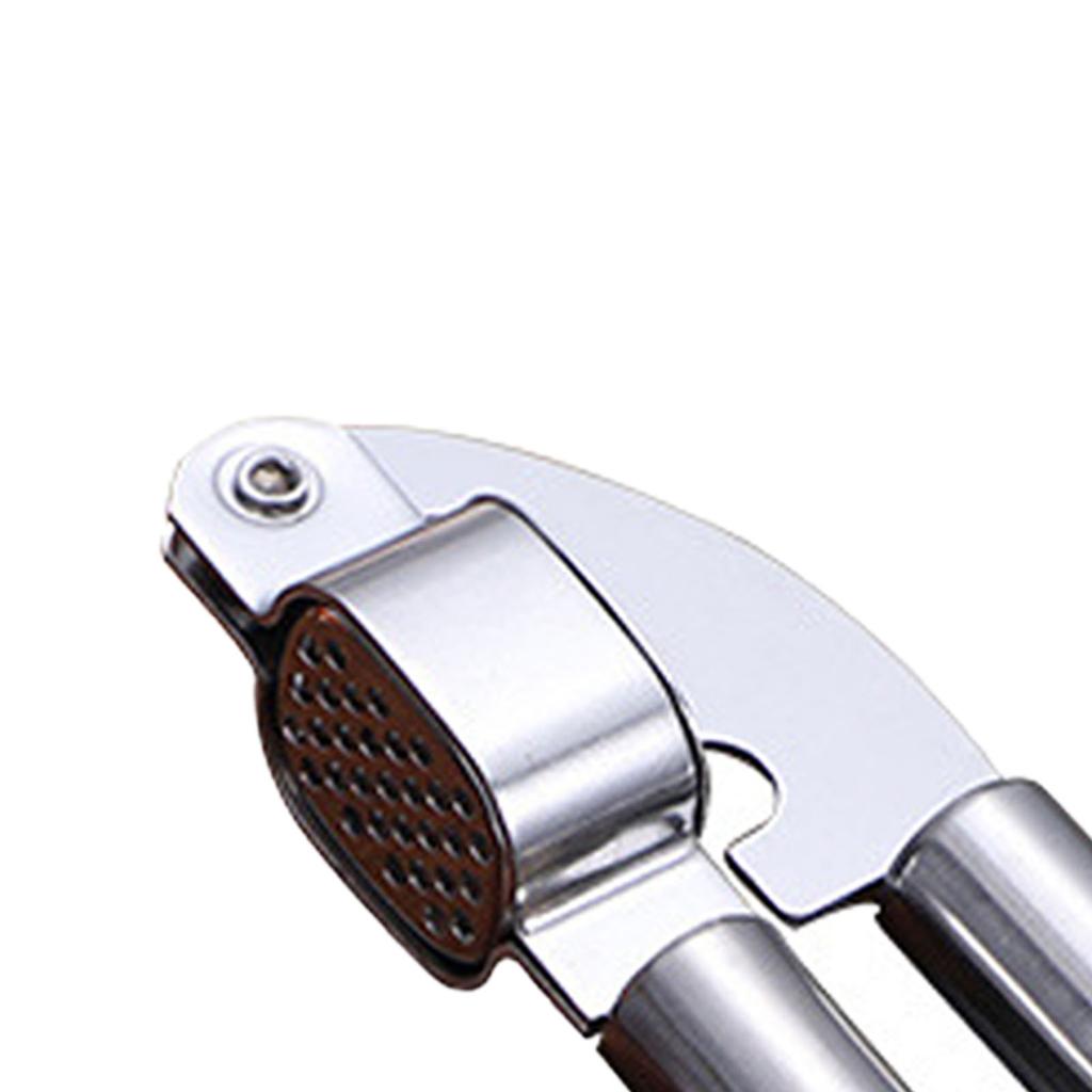 Garlic Press Stainless Steel Plastic Handle Garlic Mincer Easy Squeezing Cleaning Garlic Crusher for Kitchen Stainless Steel Color