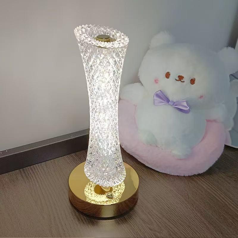 Nordic Crystal Table Lamp: Elegant Indoor Night Light for Bedroom Ambiance.