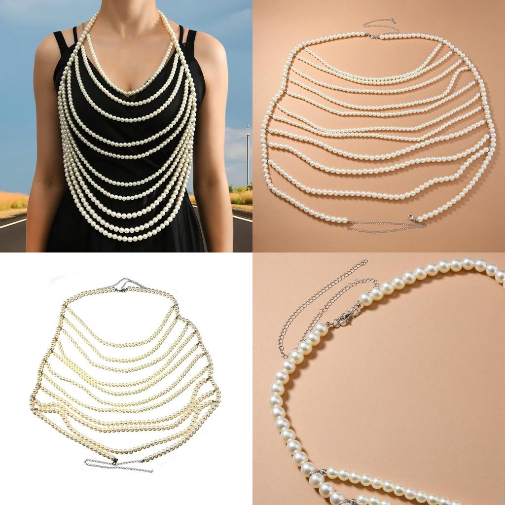 Sophisticated Pearl Body Chain For Night Out Fashion Accessories