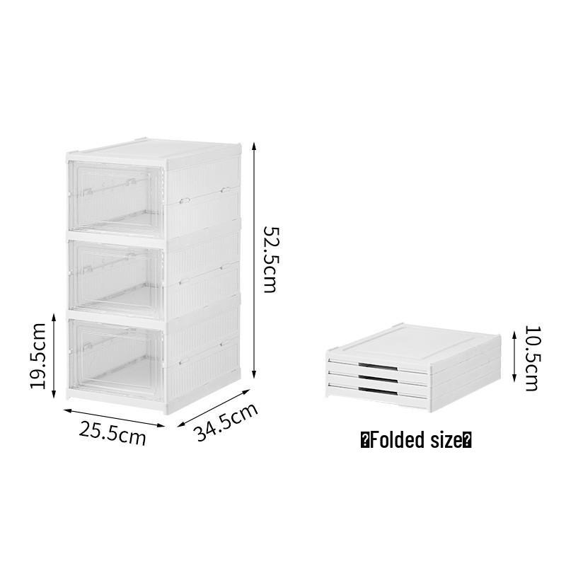 Foldable Transparent Dustproof Multi-Layer Shoe Rack with Side Opening