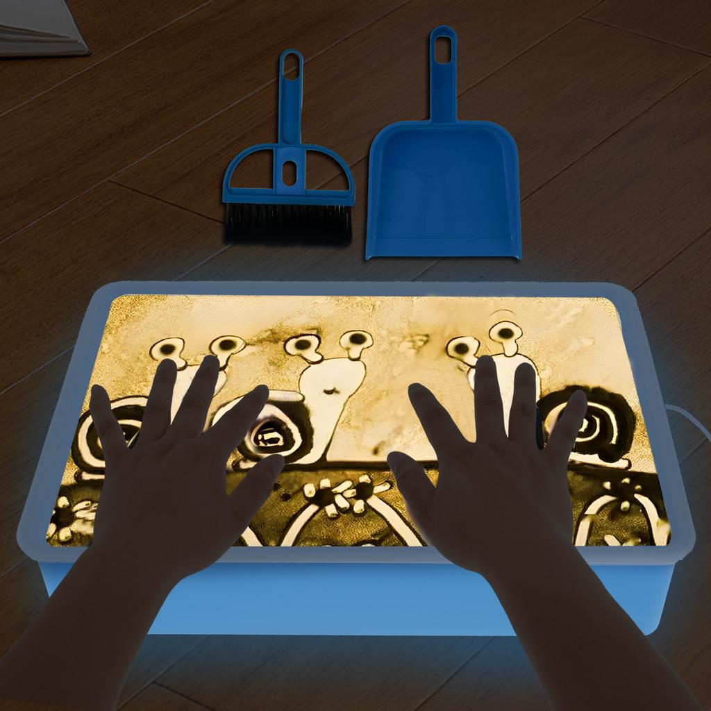 ABS children's handmade DIY sand painting box with built-in LED soft light imagination sand painting fun handmade art kit