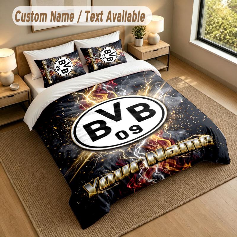 Bedding Set 1 Duvet Cover 2 Pillowcases Borussia Dortmund Print Soft Bed Linen Bedroom Decor