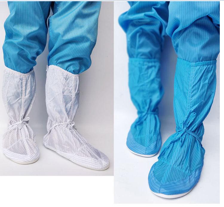 Blue & White Anti-static High-top Work Shoes with Soft Sole