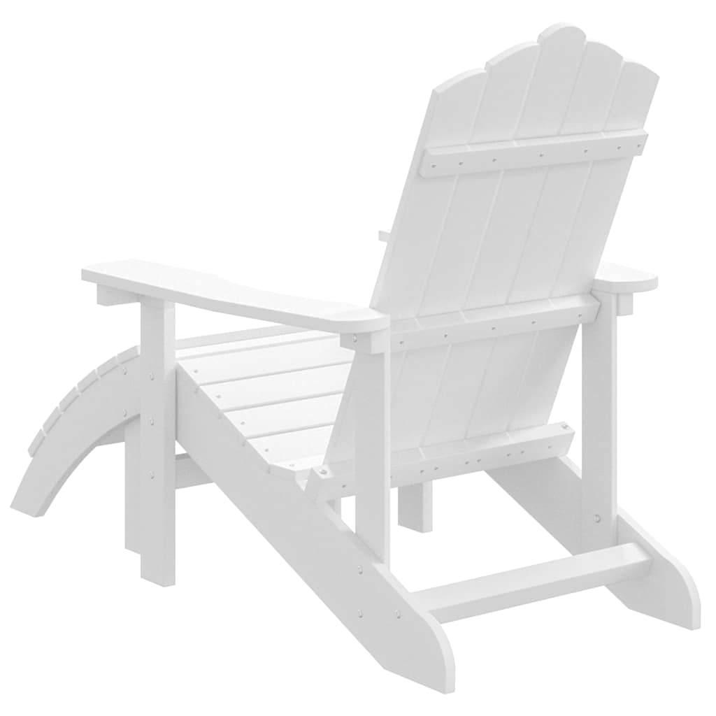 Vidaxl Adirondack Chair With Footrest, Hdpe, White