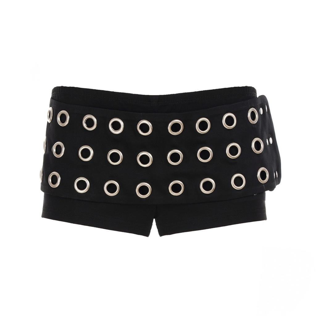 VIONA Mode Femme Emo Noir Décontracté Imprimé Mode Y2K Sexy Coupe Ajustée Polyvalent Taille Basse Gothique Hip-hop Street Short