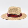 Natural Wheat Straw Fedora Hat Women Summer Beach Panama Caps Bowknot Ribbon For Holiday Party
