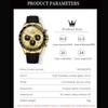 OLEVS Stylish Men's Watch Business Date Waterproof Quartz Gold Analog Chronograph Silicone Strap