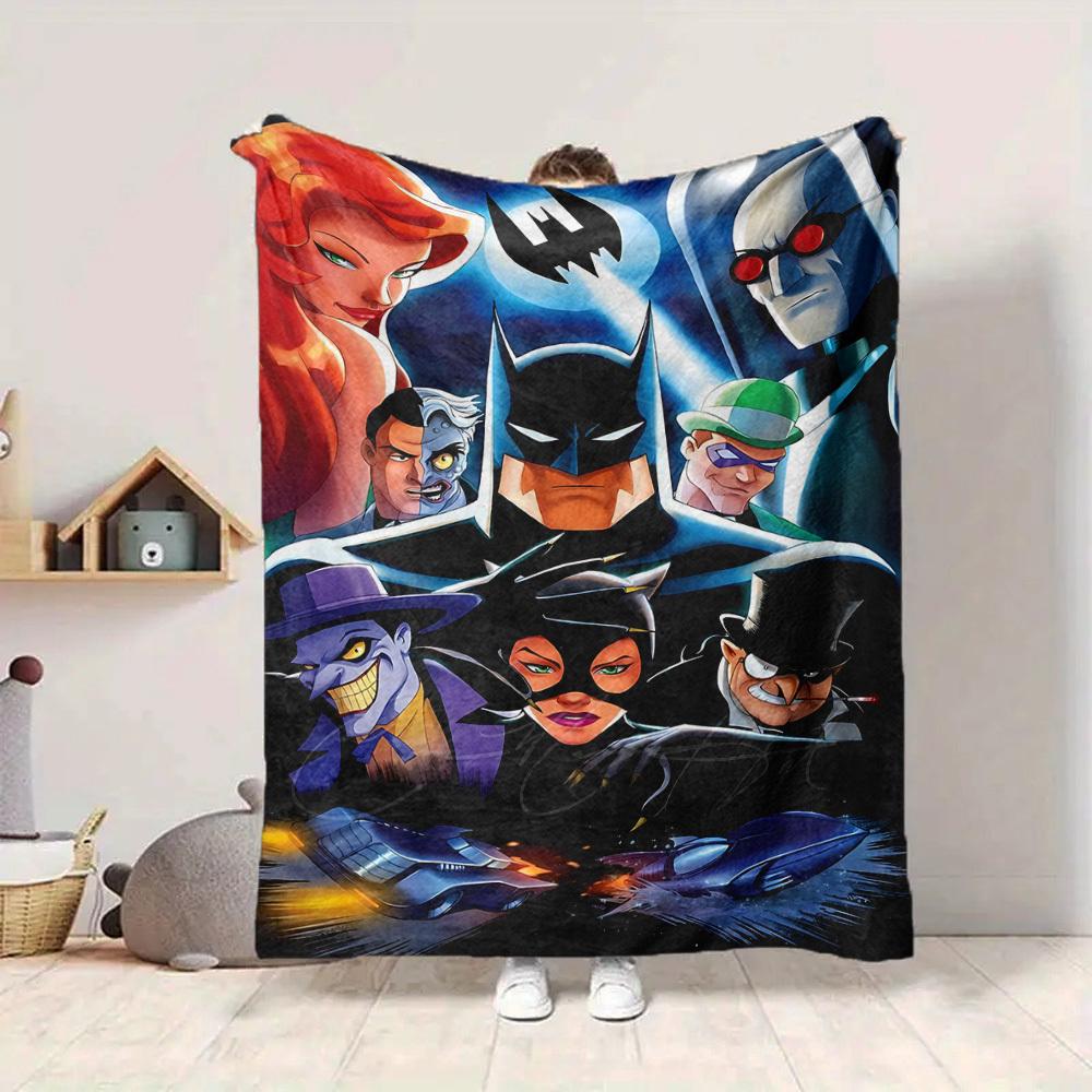1pc Batman Blanket Lightweight Flannel Throw For Sofa, Bed, Travel, Livingroom, Office, Couch, Chair, And Bed