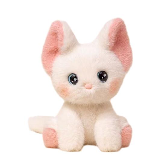 Boneca de Gato Realista Siamês Tricolor Brinquedo de Pelúcia Animal de Pelúcia Macio Amigo de Mesa Fofo e Presente de Apoio Emocional