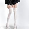 Hollow Out Lace Bow Stockings Sheer Mesh Knee High Socks New Lolita Stockings  JK