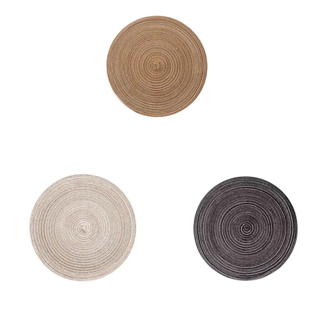 Nordic Style Rattan Woven Table Mat With Heat Resistant Cotton Pad For Home Dining Decor