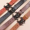 Retro Jugend Spider Schnalle Herren Gürtel aus echtem Leder - Oberleder Rindsleder