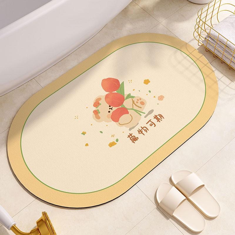 Soft Diatom Mud Toilet Absorbent Pad, Non-Slip Foot Pad At The Toilet Door, Quick-Drying Toilet, Bathroom Floor Mat Is Easy To Take Care Of