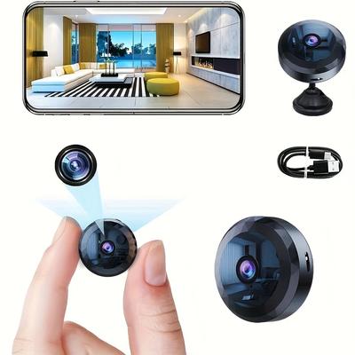 מצלמת אבטחה מיני WiFi אלחוטית עם ראיית לילה, זיהוי תנועה, סוללה נטענת, קלה להתקנה, נשלטת מאפליקציה