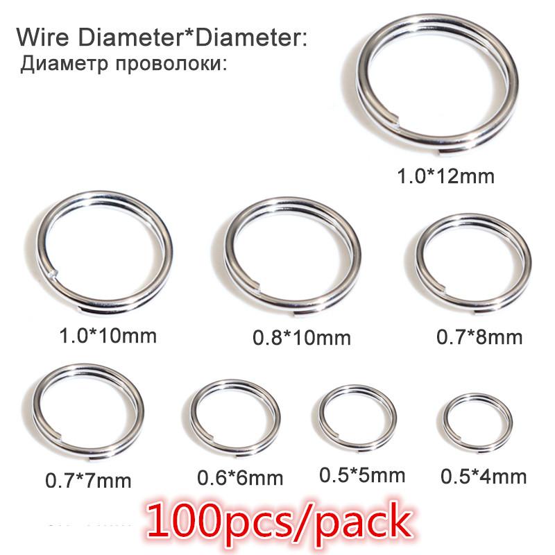 

50/100pcs/lot 4-12mm Stainless Steel Open Double Jump Rings for Key Double Split Rings Connectors DIY Craft Jewelry Making 0.5x4mm