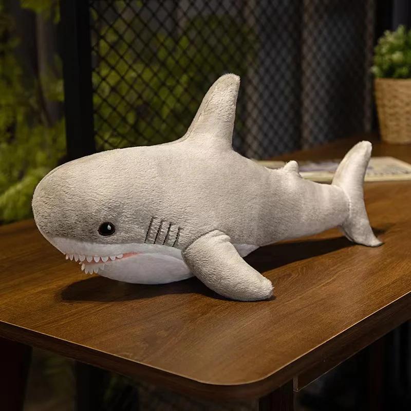 45/60cm Colorful Rainbow Shark Doll Plush Toy Fuzzy Long Plush Underwater Animal Plushie Sleeping Companion Birthday Gift Kids