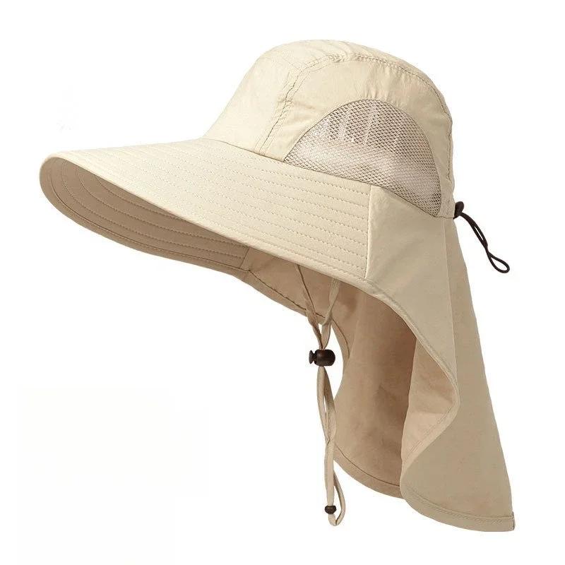 1PC UPF50+ Wide Brim Sun Hat with Neck Flap for Men & Women Outdoor Protection Safari Cap Summer Breathable Hiking Fishing Hats