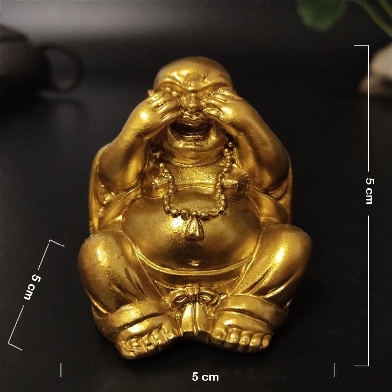 Gold Laughing Buddha Statue Chinese Feng Shui Maitreya Buddha Sculpture Figurines Ornaments For Home Garden Decoration Statues
