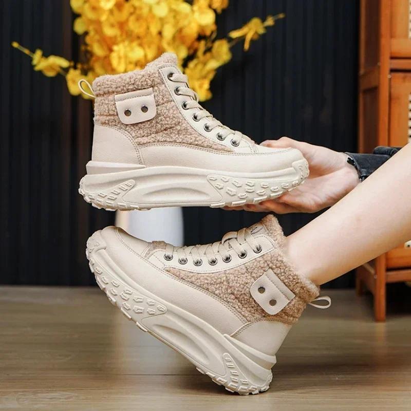 Fashion 2014 New Winter Women Boots Winter Plush Thick Soled Snow Boots Women Cotton Shoes Platform Sneakers Zapatillas Deporte
