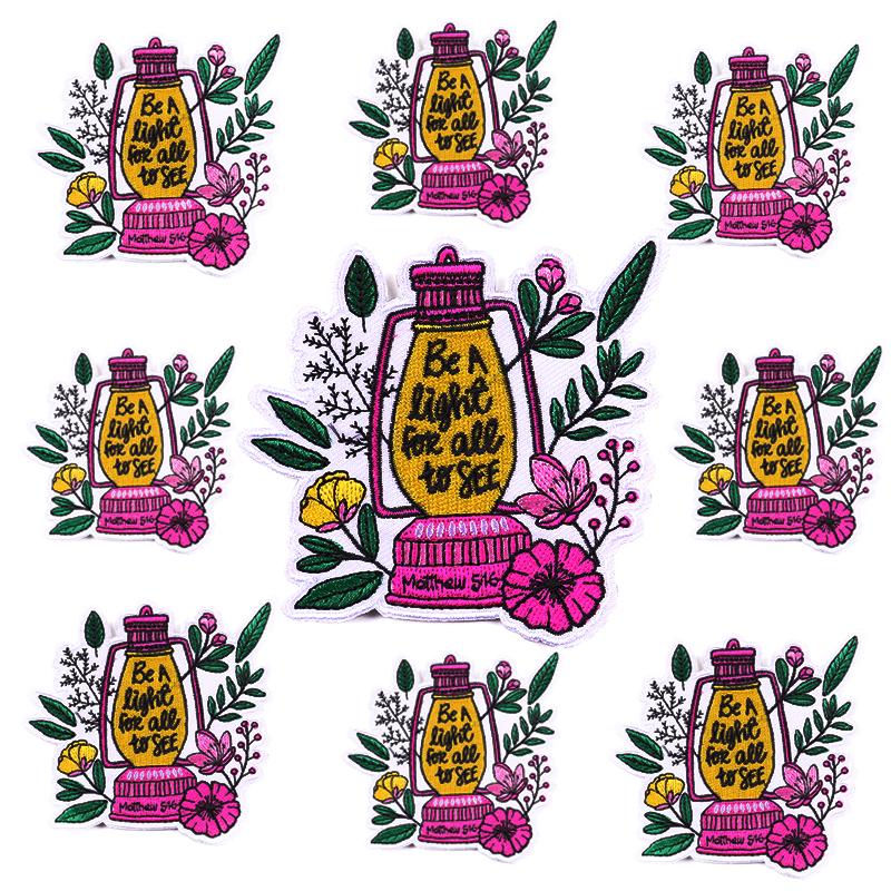 Prajna 10PCS Wholesale Letter Flower Patch Iron On Embroidered Patches For Clothing Cartoon Letter Pathes On Clothes Swing DIY