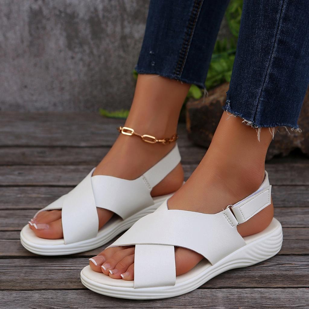 Women Platform Sandals 2026 New Summer Simple Solid Color Wedge Comfortable Sandals Daily Outdoor Comfortable Shoes for Woman