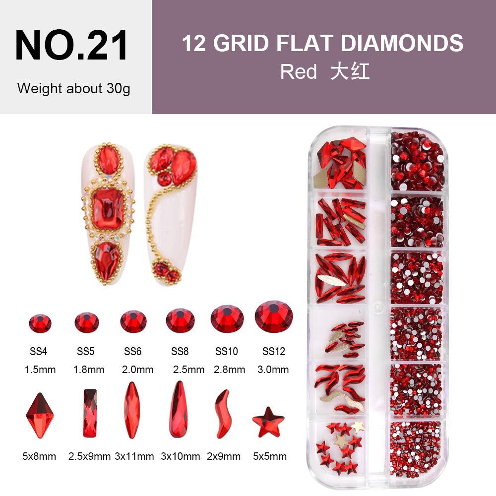 Electroplated Flat-Bottomed Nail Art Jewelry Glass Special-Shaped Rhinestone Set Nail Decoration Diy Jewelry Accessories