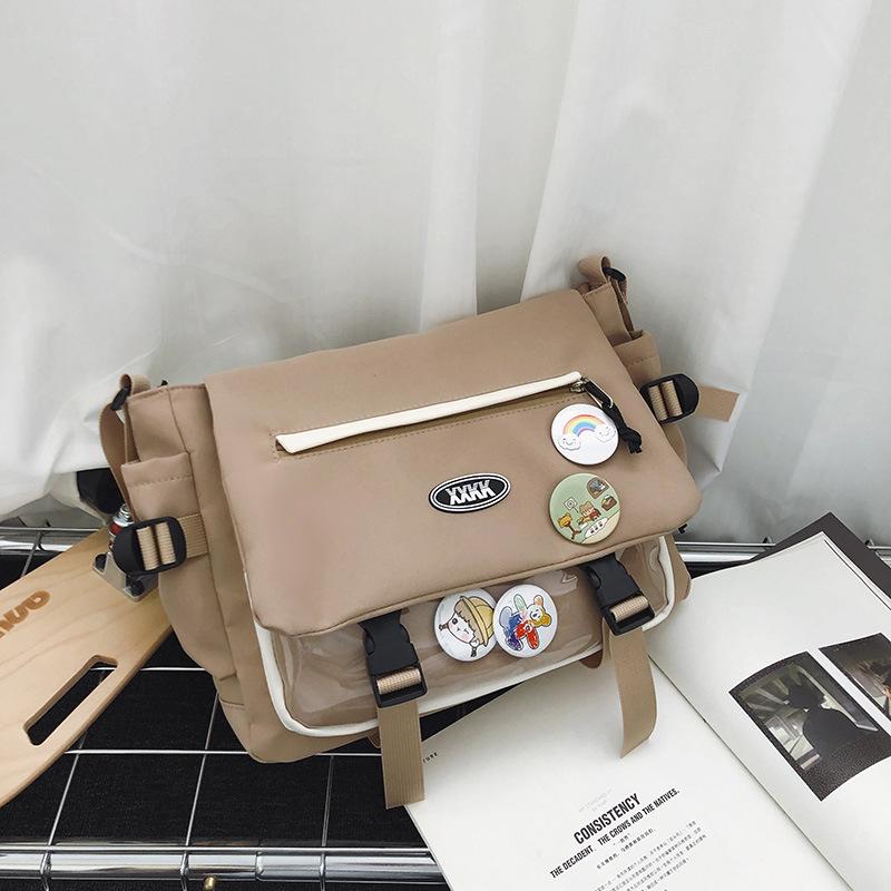 Schoolbag messenger bag women's 1011 new fashion tooling large-capacity messenger bag men's casual versatile student class shoulder bag