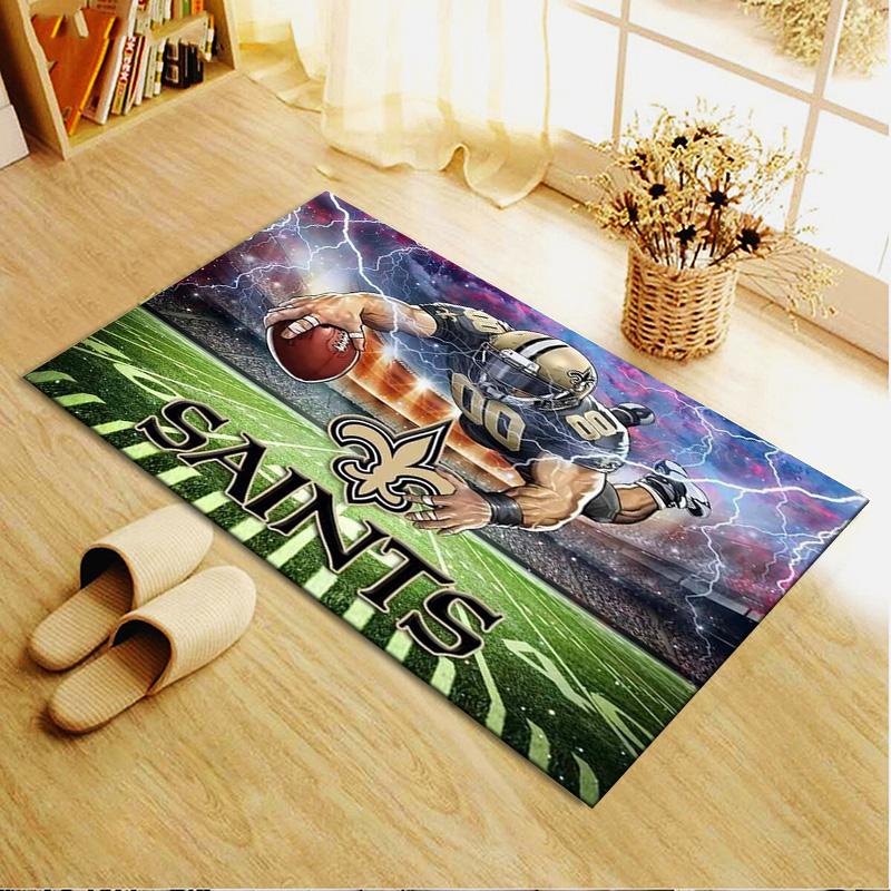 New Orleans Saints Logo Teppich für Wohnzimmer Schlafzimmer Zuhause Sofadekoration, Kinderspiel rutschfeste Bodenmatte