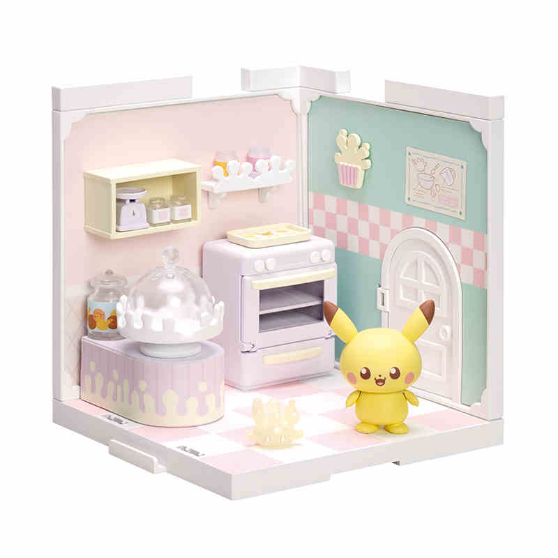 hot! Takara Tomy Poke Peace House Kitchen Bathroom Shop Pikachu Starzora Park Pikachu&Jirachi Toys Playset Gift
