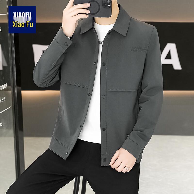 Men s Solid Color Casual Lapel Jacket M