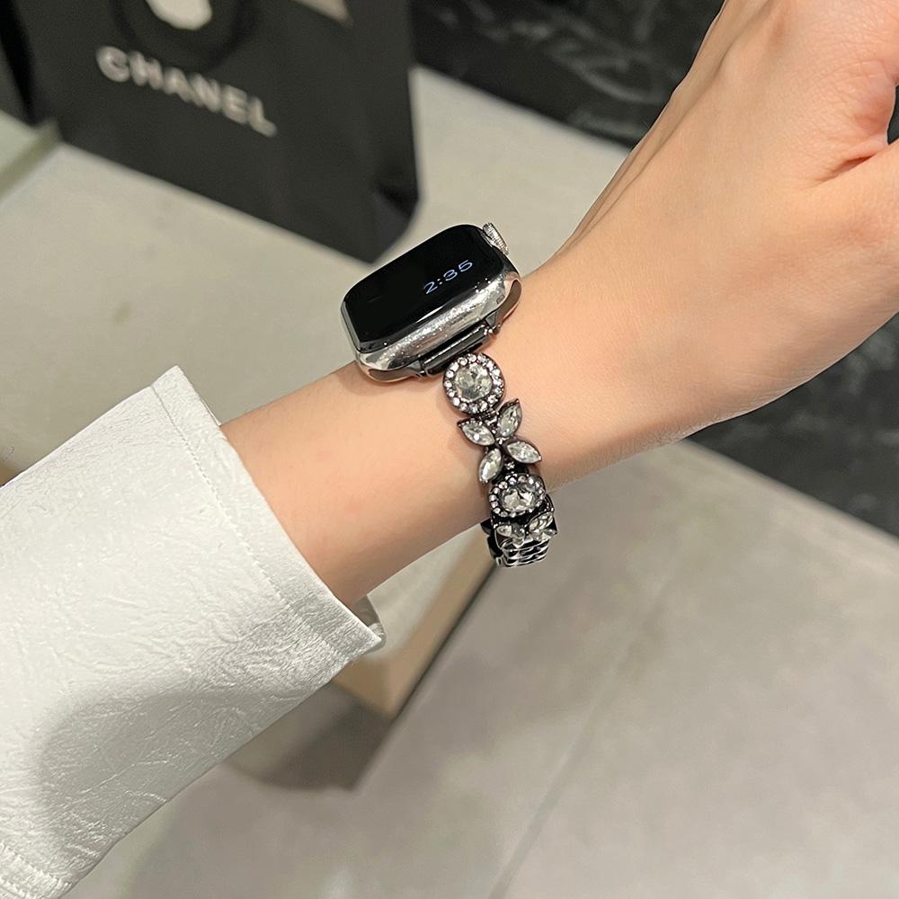 For Apple Watch Series 10 42mm/9 8 7 41mm/SE (2023) SE (2022) SE 6 5 4 40mm/3 2 1 38mm Band Zircon Gems Bracelet