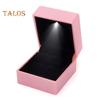 Leuchtende Ringbox mit LED-Licht, kompaktes Design, tragbare, weich gefütterte Verlobungsringbox, Schmuck-Geschenkbox