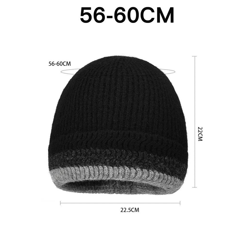 Winter Men Knitted Hat Gradient Color Matching Warm Wool Hat