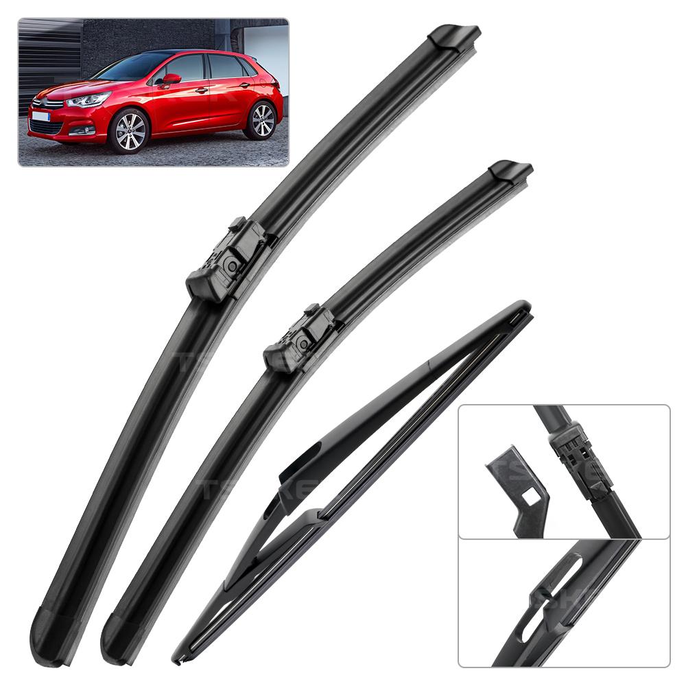 For Citroen C4 Hatchback 2010-2020 2011 2012 2013 Wiper Front&Rear Wiper Blades Windshield Windscreen Window Brushes 30"+26"+12"
