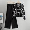 European & American Fashion Knit Wide-Leg Pants & Sweater Set - Women's Autumn Two-Piece