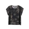 Elegant Cotton Jacquard Slimming Short-Sleeve T-Shirt for Women