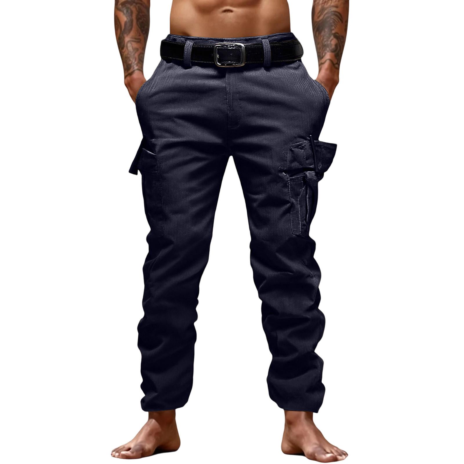 

Мужские Уличные Повседневные Спортивные Свободные Брюки с завязками на щиколотках XL тёмно-синий