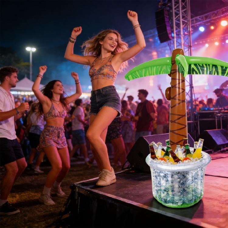 Easy To Carry Inflatable PVC Coconuts Tree Featuring Large Ice Storage For Outdoor And Pool Parties