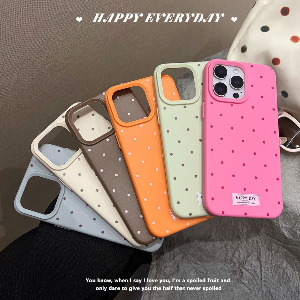 Polka Dot Glutinous Rice Shell Is Suitable for Apple 17proamx Mobile Phone Case, Fashionable iPhone15/13/11 Anti-drop Soft Case 16.