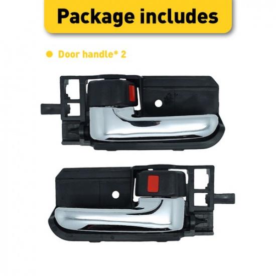 Door Handle Set For 2003-2008 Toyota Corolla Plastic Black 2-Pcs