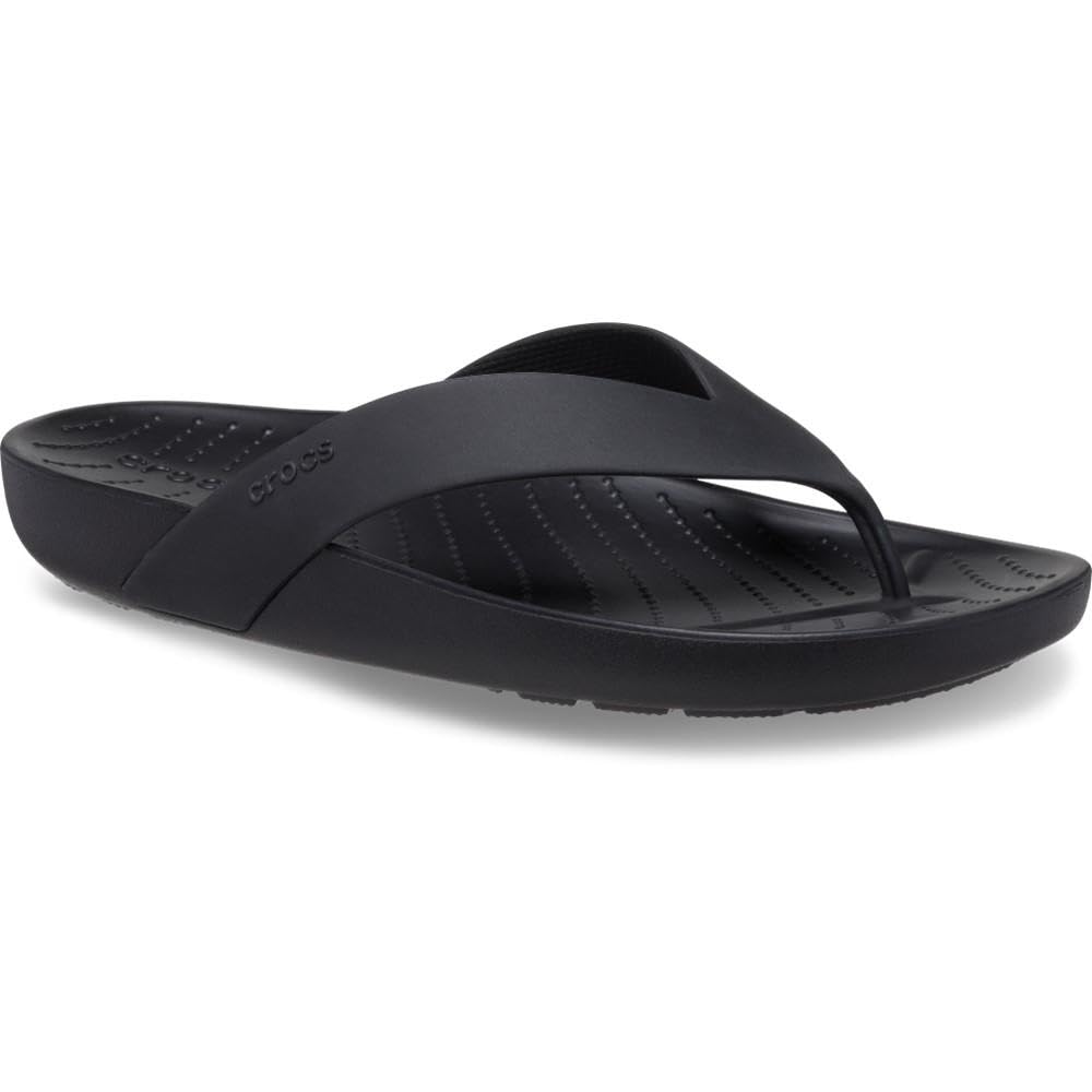 Crocs Sommer-Stil Flip Flip 21cm Damen-Sandalen, Schwarz,