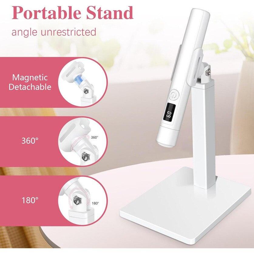 Mini UV Gel Nail Lamp Portable Rechargeable Nail Dryer for Gel Polish 20s/60s Dual Timer Modes with Stand and 4 Silicone Heads Home Manicure Kit