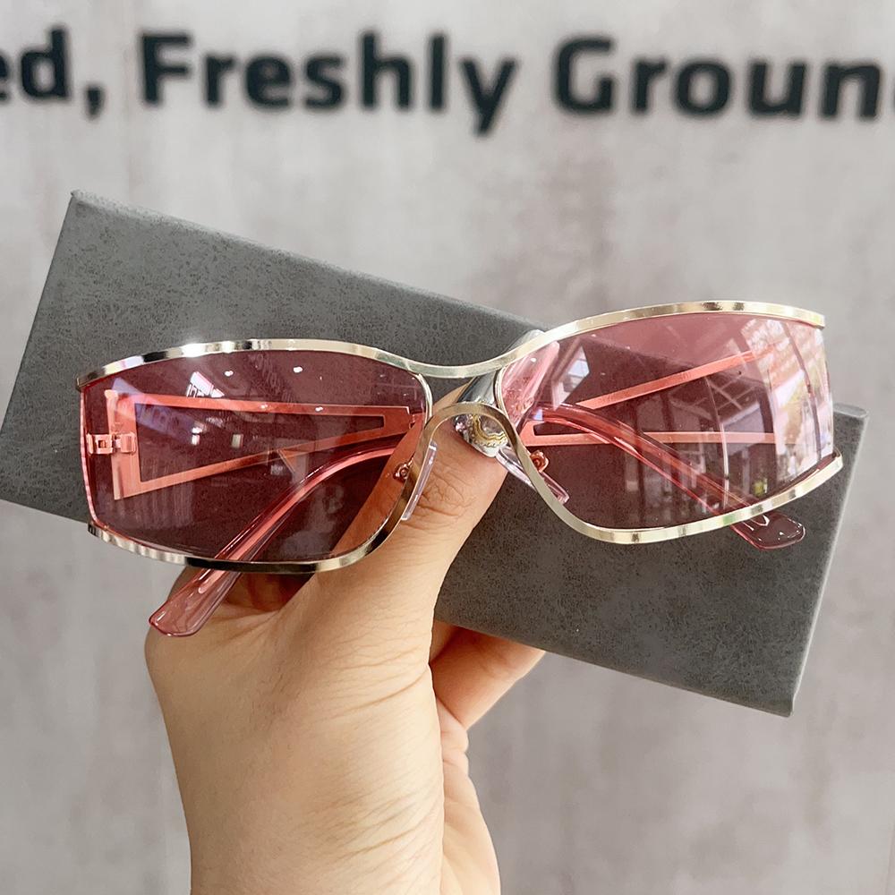 Retro Y2K Hohl-Sonnenbrille Mode Personalisierte Metall-Schutzbrille Sonnenbrillen für Damen Mann Sommer Tourismus Sonnenschutz Brillen